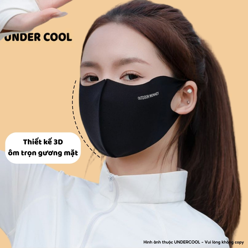 Khẩu Trang Chống Nắng Nửa Mặt UNDERCOOL - Chống Tia UV UPF 50+ Có Lỗ Thoáng Khí Siêu Nhẹ Mát Co Giãn Có 4 Màu KT15