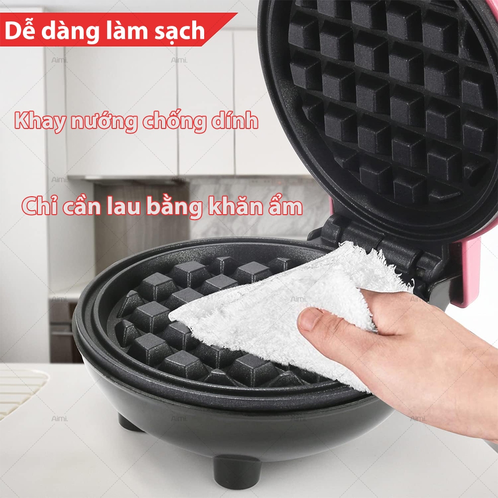 Máy Nướng Bánh Màu Hồng, Máy Làm Bánh Mini, Tiện Lợi Cho Các Chị Em Nấu Nướng Làm Bánh Cho Con