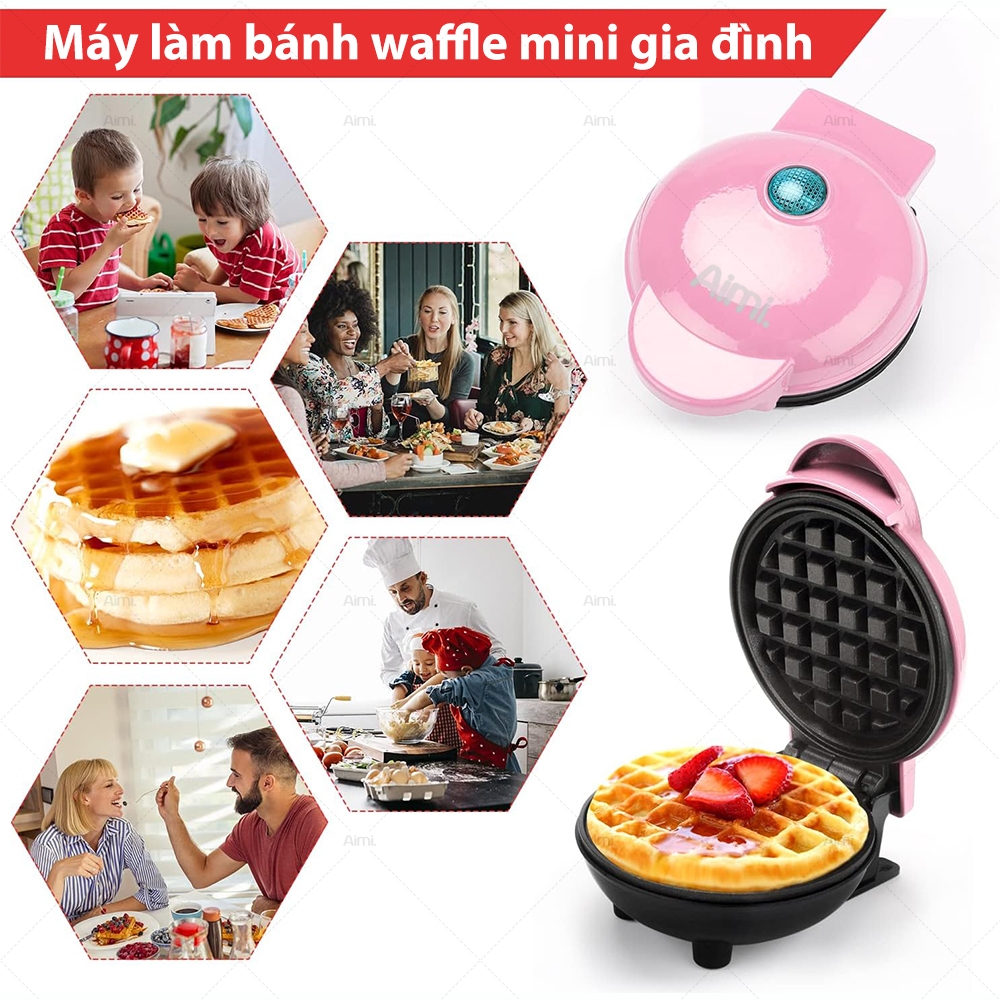 Máy Nướng Bánh Màu Hồng, Máy Làm Bánh Mini, Tiện Lợi Cho Các Chị Em Nấu Nướng Làm Bánh Cho Con