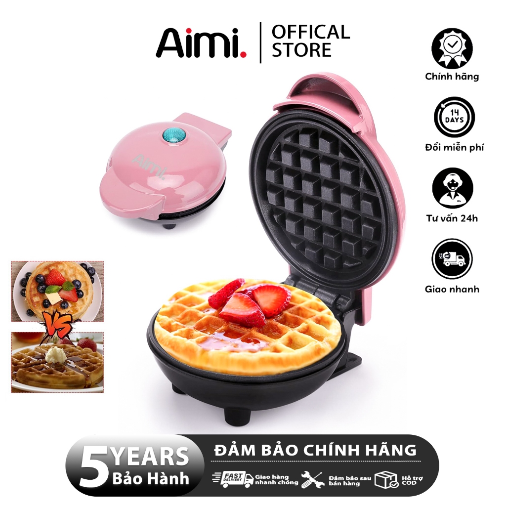 Máy Nướng Bánh Màu Hồng, Máy Làm Bánh Mini, Tiện Lợi Cho Các Chị Em Nấu Nướng Làm Bánh Cho Con