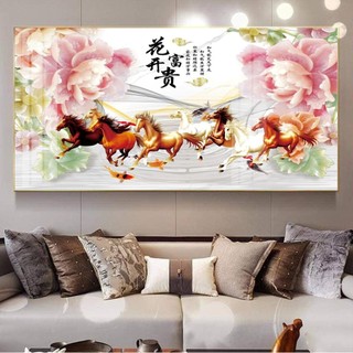 Tranh Tráng Gương Bo Viền Cao Cấp - Tranh Treo Tường Phong Thuỷ Mã Đáo Thành Công - Tranh Kích Thước Lớn