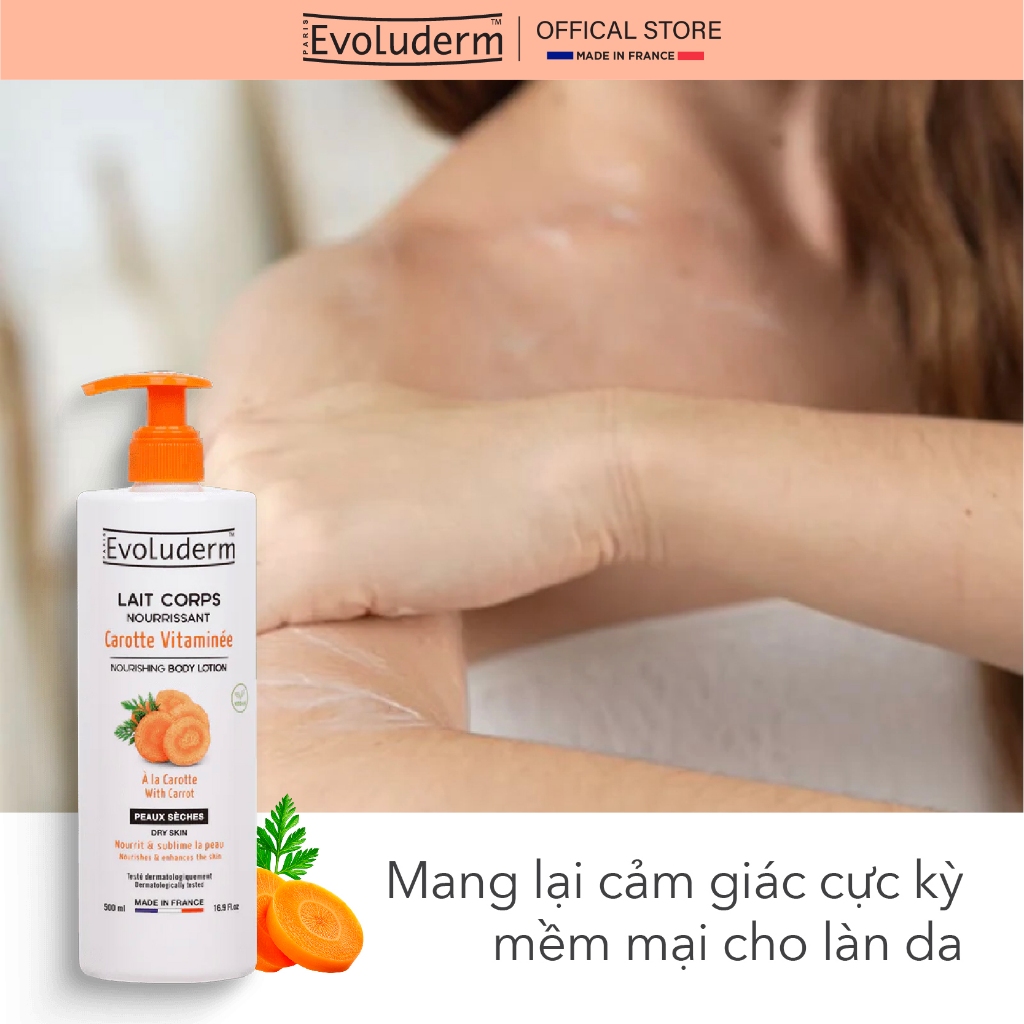Sữa Dưỡng Thể Evoluderm Dưỡng Ẩm Dưỡng Sáng Mịn Màng Toàn Thân 500ml (QT)