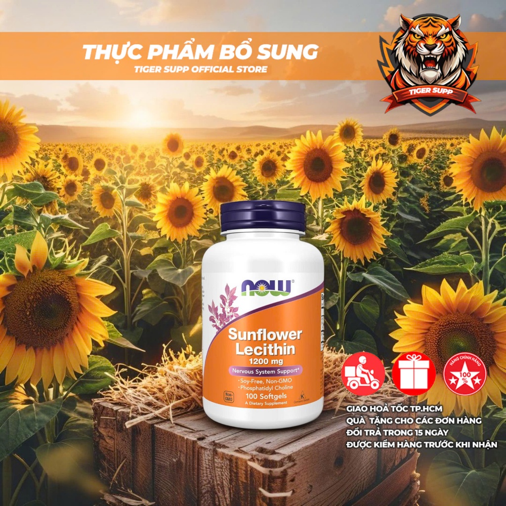 [Freeship] Now Sunflower Lecithin 1200 mg chống tắc tia sữa cho phụ nữ sau sinh - Chính hãng
