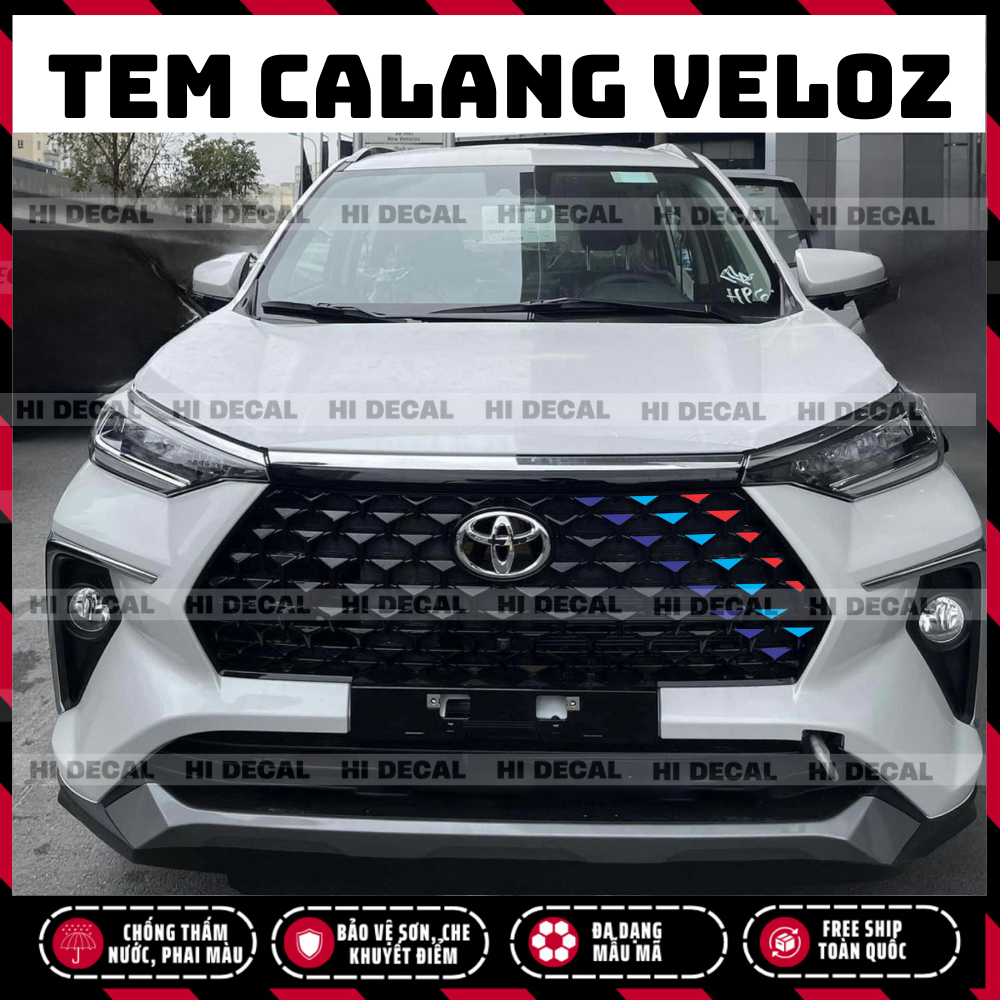 Tem dán calang Veloz, decal dán đầu xe Veloz trang trí tạo điểm nhấn cho xe