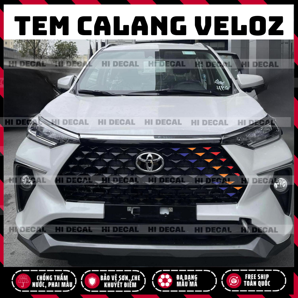 Tem dán calang Veloz, decal dán đầu xe Veloz trang trí tạo điểm nhấn cho xe