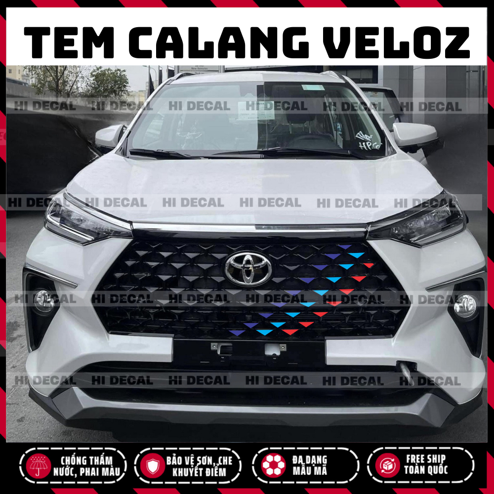 Tem dán calang Veloz, decal dán đầu xe Veloz trang trí tạo điểm nhấn cho xe