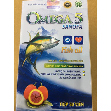 omega 5 fish oil (hỗ trợ tốt cho tim mạch, mắt, chống oxy hoá, giảm nguy cơ xơ vữa động mạch, hoa anh thảo, coenzym q10
