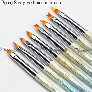 Bộ Cọ Vẽ Hoa Nail Cán Xà Cừ | Cọ Vẽ Nghệ Thuật Cao Cấp, Thiết Kế Sang Trọng | Thegioinail666