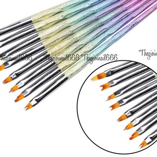 Bộ Cọ Vẽ Hoa Nail Cán Xà Cừ | Cọ Vẽ Nghệ Thuật Cao Cấp, Thiết Kế Sang Trọng | Thegioinail666