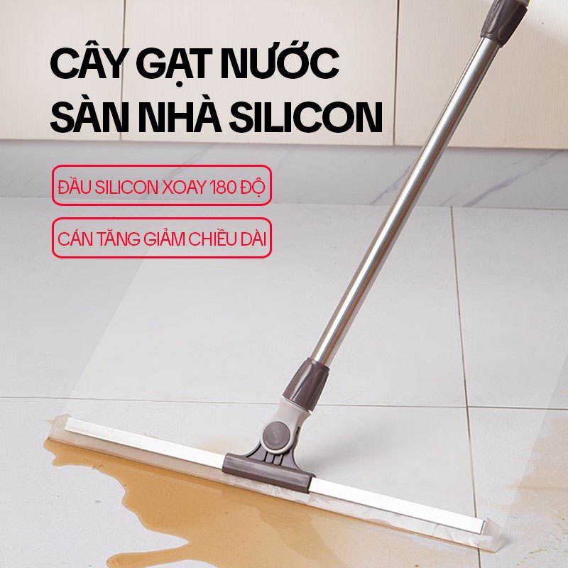 Ảnh Cây Gạt Nước Sàn Nhà KITIMOP G50 - Chổi Gạt Nước Silicon, Cây Quét Đẩy Nước Nhà Tắm, Nhà Vệ Sinh 1