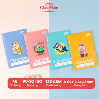 Vở Ô Ly 48 Trang Heo Nhí, Vở Kẻ 4 Ô Ly CLASSMATE Giấy 120gsm Cao Cấp Dùng Cho Bé Tập Viết, Luyện Chữ NC1-48-013