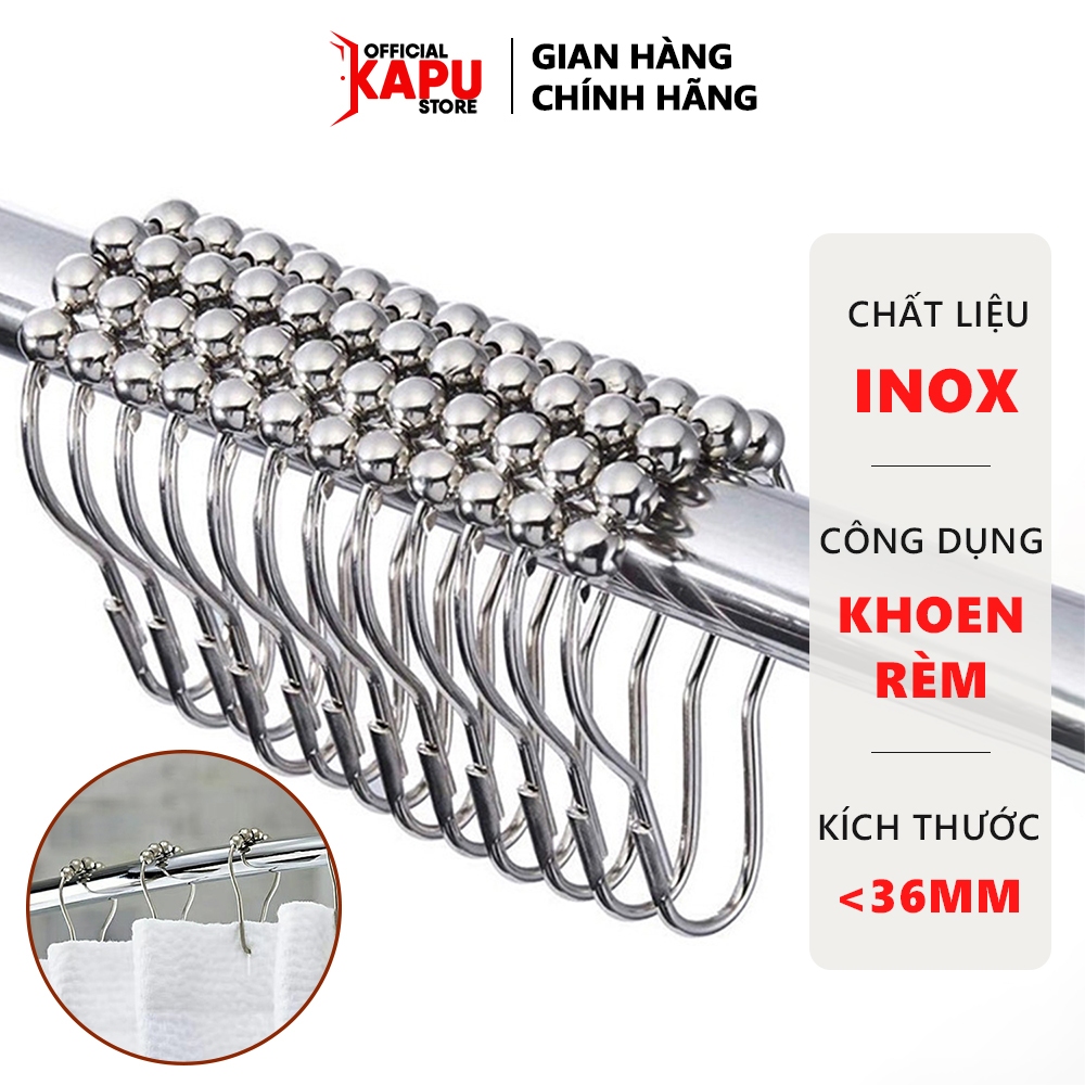 Khoen rèm cửa KAPU Inox không gỉ, khoen tròn treo rèm nhà tắm, dùng cho ...