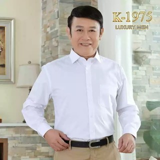 Áo Sơ Mi Nam Trung Niên Dài Tay Có Túi Vải Lụa Trơn Mềm Mát Không Nhăn Form Rộng