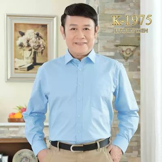 Áo Sơ Mi Nam Trung Niên Dài Tay Có Túi Vải Lụa Trơn Mềm Mát Không Nhăn Form Rộng