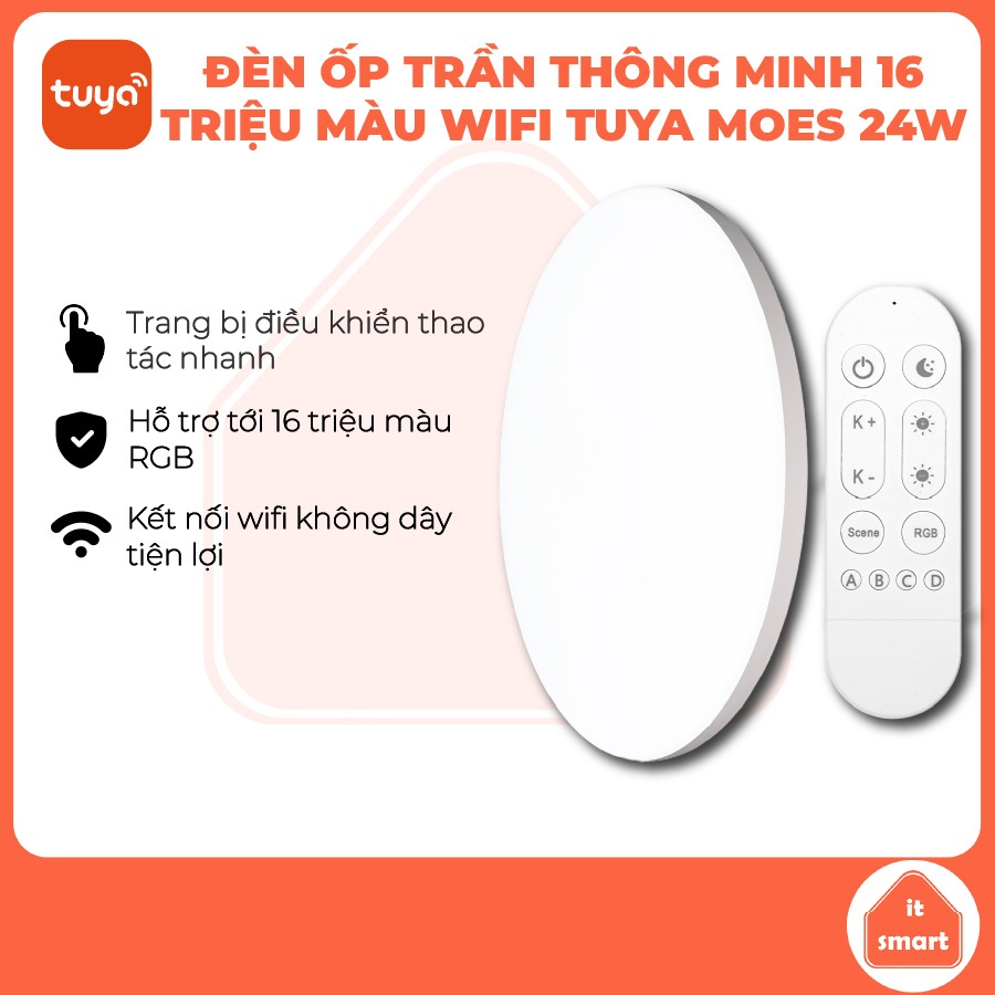 Đèn ốp trần thông minh MOES 24W