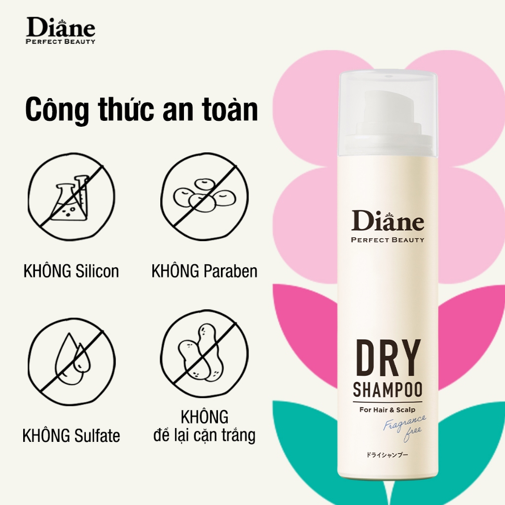 Ảnh Dầu gội khô sạch dầu tơi tóc không bết dính Diane Perfect Beauty Dry Shampoo Fragrance Free 1