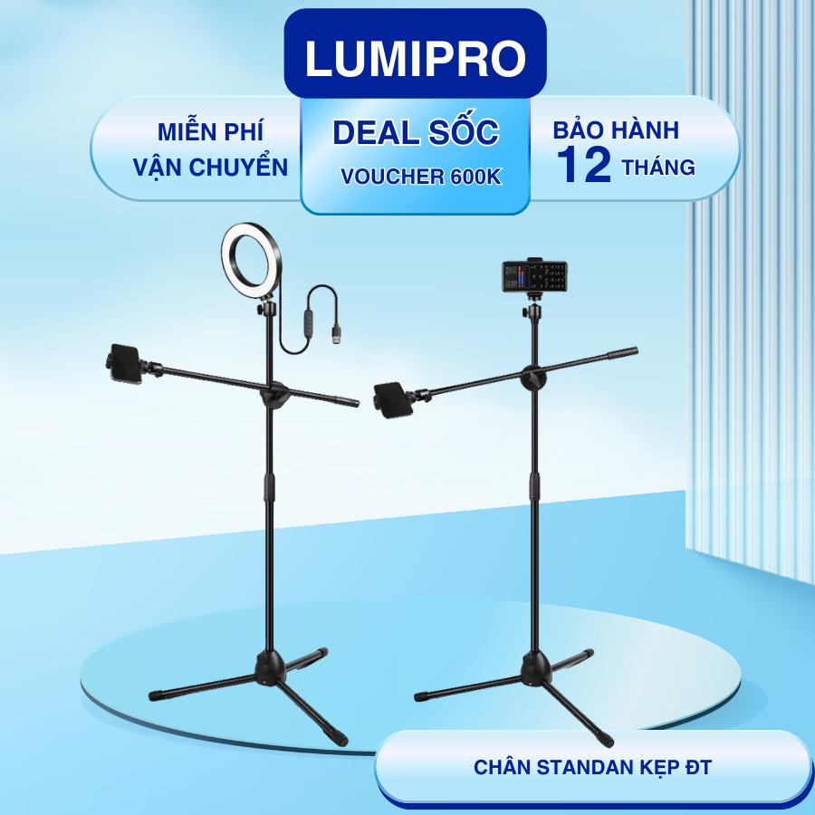Gậy livestream kiêm chân quay video bằng kim loại chắc chắn, chụp ảnh ...
