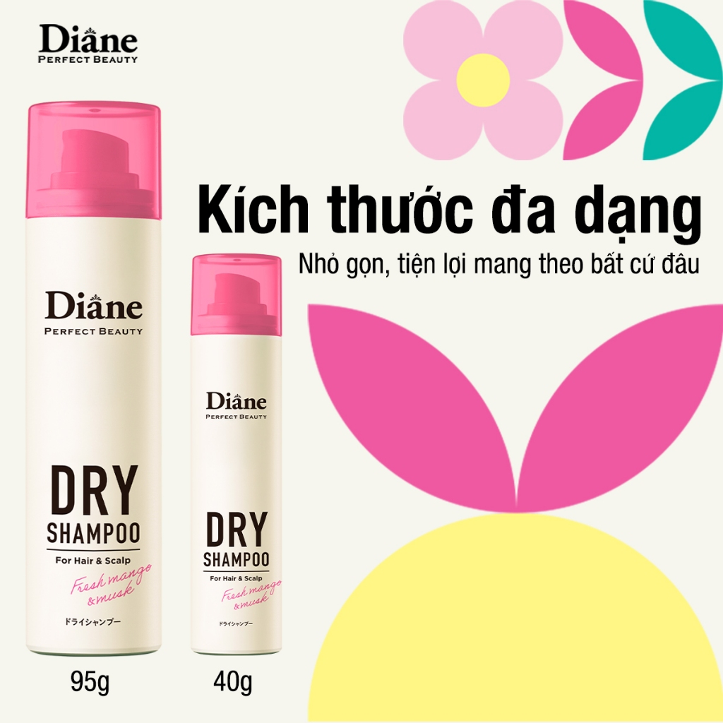 Ảnh Dầu gội khô sạch dầu tơi tóc không bết dính Diane Perfect Beauty Dry Shampoo Fresh Mango & Musk 3