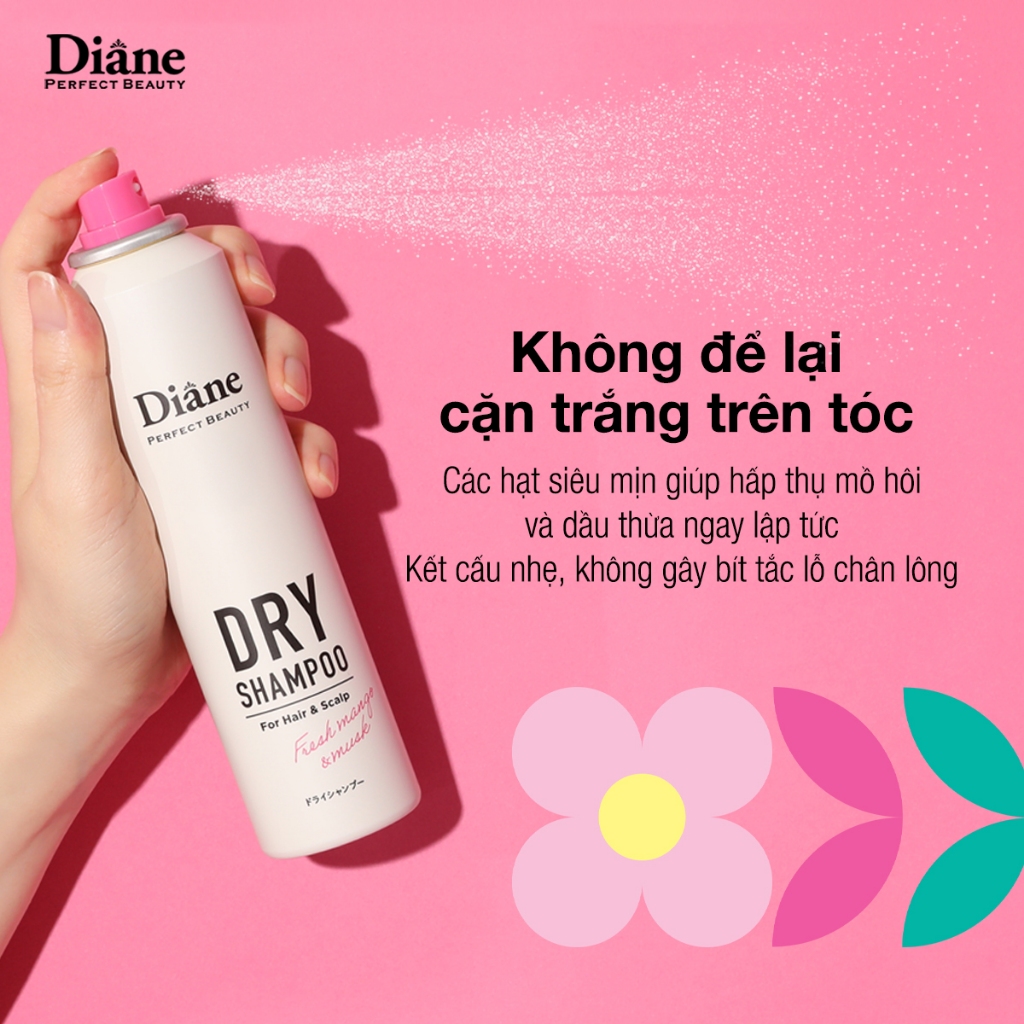 Ảnh Dầu gội khô sạch dầu tơi tóc không bết dính Diane Perfect Beauty Dry Shampoo Fresh Mango & Musk 2