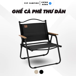 Ghế gấp gọn Dã Ngoại Có Tựa Lưng, Ghế Camping Gấp Gọn camping, Khung Nhôm Tay Cầm Gỗ Chắc Chắn-GCC2