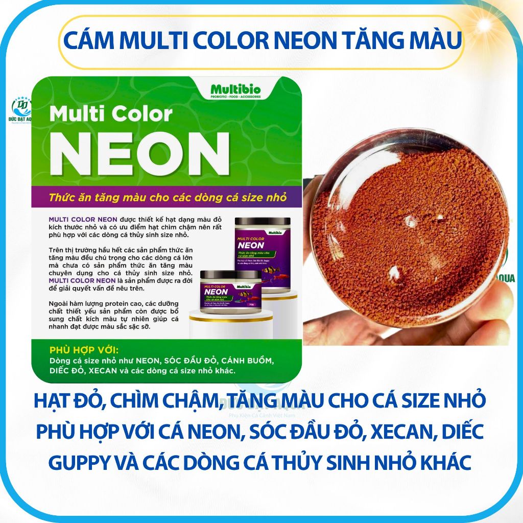 Cám Multi Color NEON, Sóc đầu đỏ, Cánh buồm, Diếc đỏ, các dòng size nhỏ khác 5