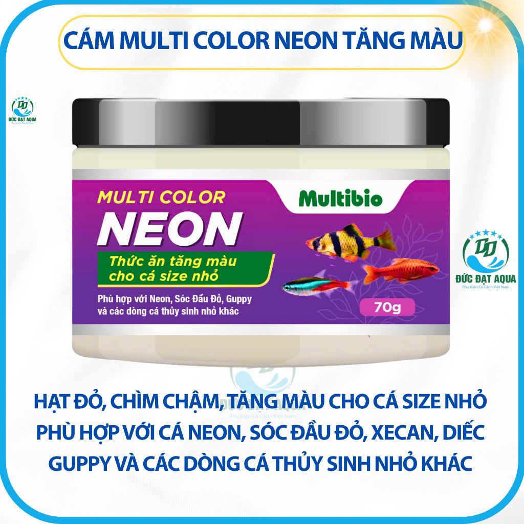 Cám Multi Color NEON, Sóc đầu đỏ, Cánh buồm, Diếc đỏ, các dòng size nhỏ khác 3