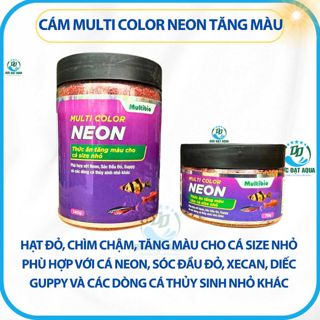 Cám Multi Color NEON, Sóc đầu đỏ, Cánh buồm, Diếc đỏ, các dòng size nhỏ khác