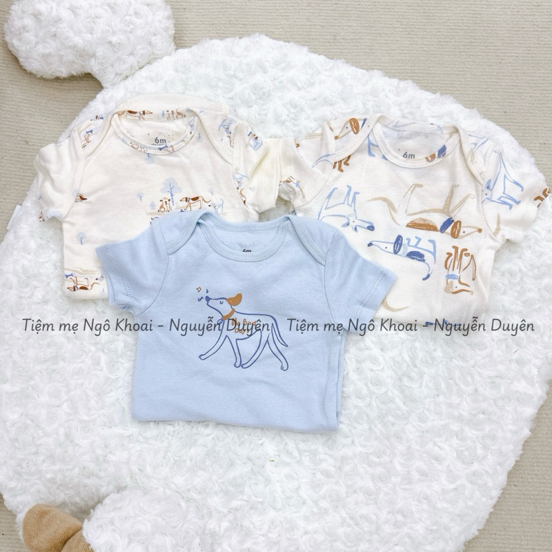 [MD195] 9-12m Bodysuit/áo liền thân ngắn tay Car.ter chất liệu cotton mềm mát cho bé xuất xịn