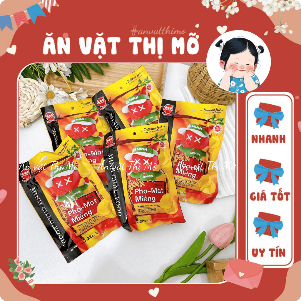 (COMBO 5 GÓI) Snack Phô-Mát Miếng Khoai Tây Minh Châu Food, Que Tăm Cay ...