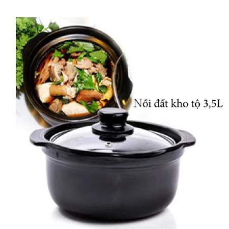 Nồi Đất Sứ Tráng Men Chống Dính Có Nắp Sâu Lòng Kho Cá Thịt Nấu Tiện Lợi Nhiều Kích Thước