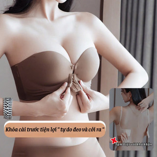 Áo lót su cài trước VANVENE AC667 không gọng đệm dày nâng ngực tạo khe, áo ngực nữ không dây chống tụt cao cấp