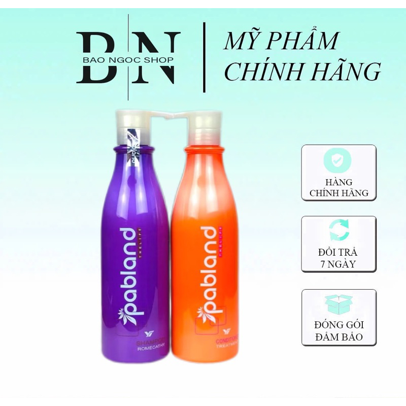 Cặp dầu gội xả hoàn hình PABLAND phục hồi tóc yếu hư tổn siêu mềm mượt và đàn hồi - kích thích mọc tóc 750ml