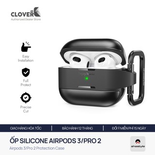Ốp AirPods Pro 2 Silicone Mềm Chống Sốc Chống Trầy AhaStyle Tặng Kèm Móc Khóa
