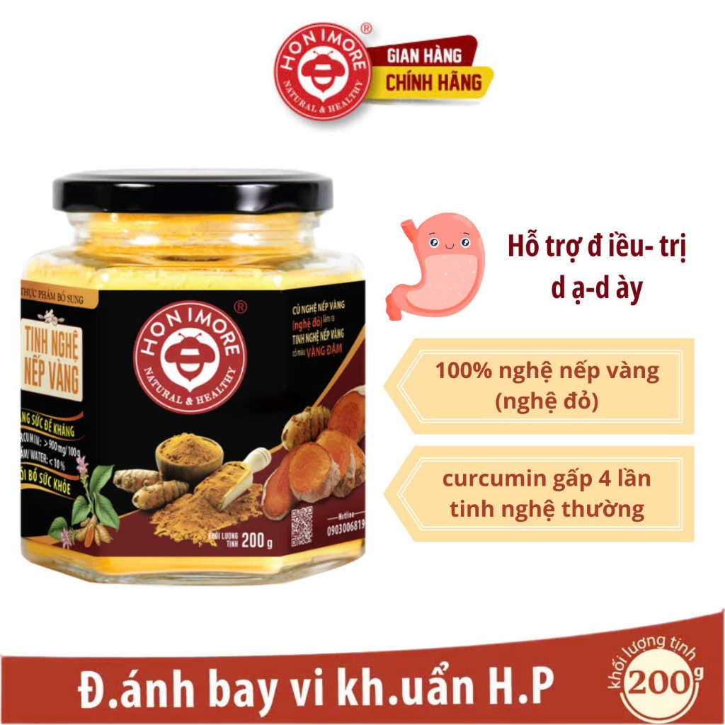 Ảnh Tinh bột nghệ nếp vàng Honimore 200g - tốt cho dạ dày, làm đẹp da 3