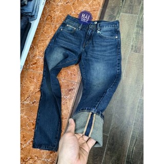 [loại lai biên dày đẹp] quần jeans nam màu rêu chất selvedge denim vải japan