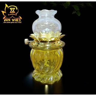 Đèn Dầu Hoa Sen - Đèn Thờ Cúng Thủy Tinh - DD2505 - Nội Thất An Việt
