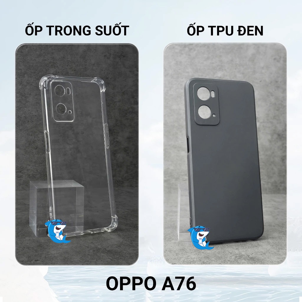Ốp lưng Oppo A76 / A36 dẻo trong suốt silicon cao cấp chống sốc va đập có gờ bảo vệ cam điện thoại
