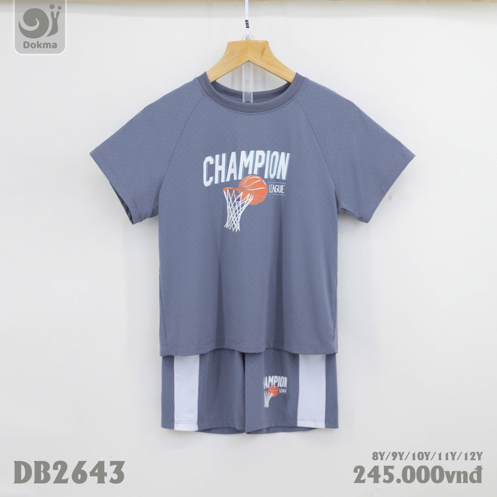 (25-42kg, 8-12Y) Bộ Thể Thao Cộc Tay Bé Trai DOKMA DB2642 DB2643 DB3028 DB2779 DB1587