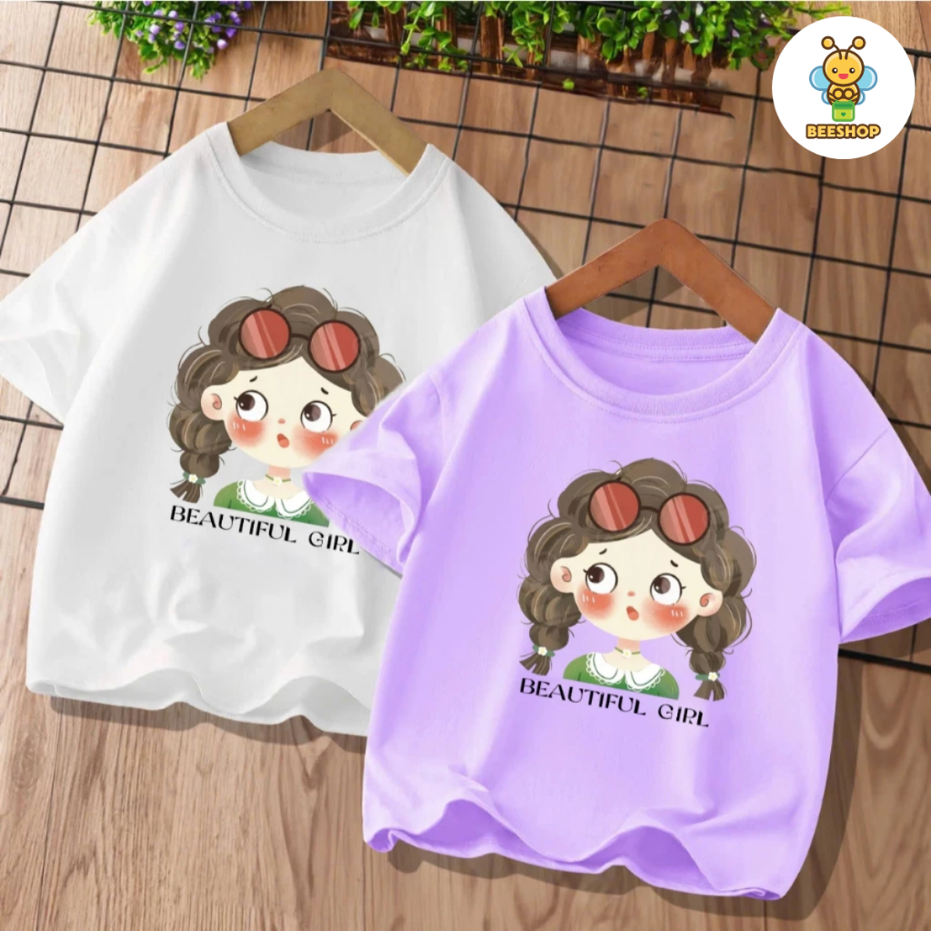 Áo phông cô gái cài kính cho bé gái size đại H25070
