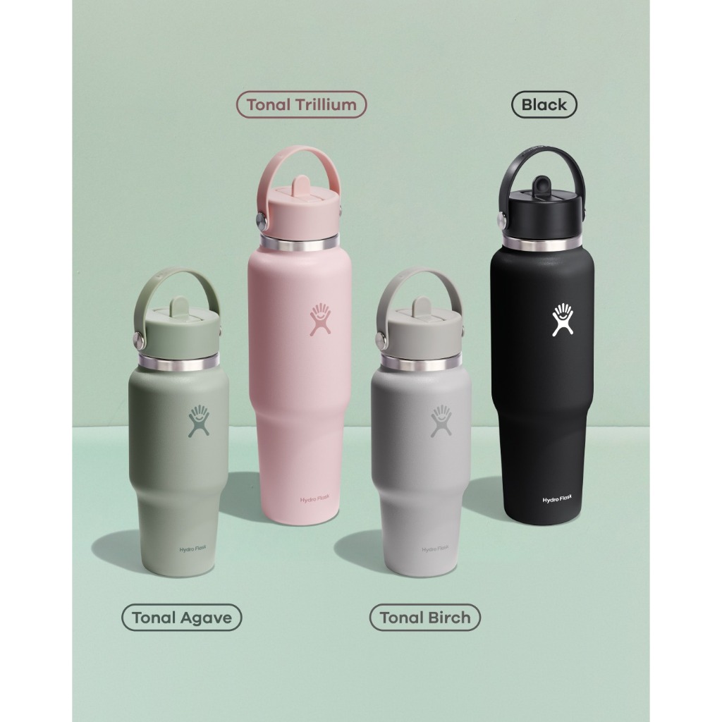 Bình giữ nhiệt Hydro Flask 710ml Travel Bottle Wide Flex Straw Cap 24 oz chính hãng, an toàn