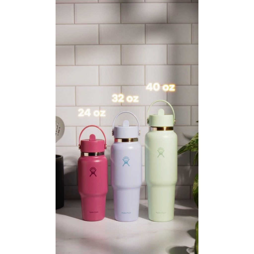 Bình giữ nhiệt Hydro Flask 710ml Travel Bottle Wide Flex Straw Cap 24 oz chính hãng, an toàn