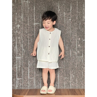 Bộ đồ mùa hè cho bé BATALA KIDS, Set quần áo ba lỗ ĐŨI XỐP 2 màu kiểu Hàn Quốc cho bé trai bé gái thoáng mát thoải mái