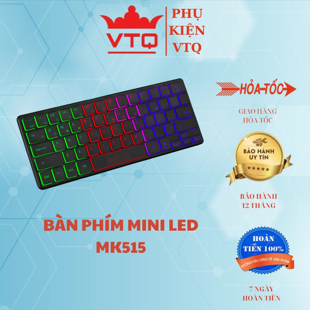Bàn Phím Mini Có Dây Tika led MK515 Phím Chuột Mini Ko Dây Cho PC ...