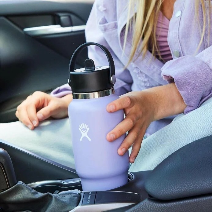 Bình giữ nhiệt Hydro Flask 946ml Travel Bottle Wide Flex Straw Cap 32 oz hàng chính hãng, an toàn