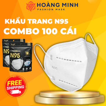 Thùng 100 cái Khẩu Trang N95 Hoàng Minh 5 lớp kháng khuẩn chống bụi mịn PM2.5 Chống nắng khẩu trang N95 cao cấp