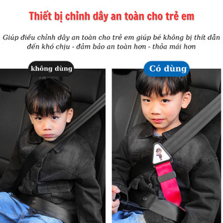 Thiết bị đai điều chỉnh dây an toàn trẻ em phân bố lực đều, không thít gây áp lực lên bụng, ngực bé