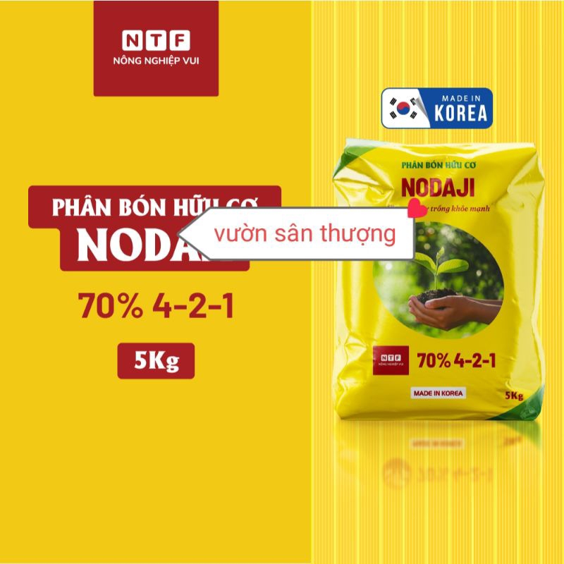 1 Kg Phân Bón Hữu Vơ Nodaji Nhập Khẩu Từ Hàn Quốc, Hữu Cơ 70%, Npk 4-2-1