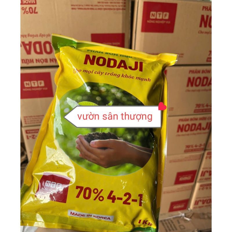 1 Kg Phân Bón Hữu Vơ Nodaji Nhập Khẩu Từ Hàn Quốc, Hữu Cơ 70%, Npk 4-2-1