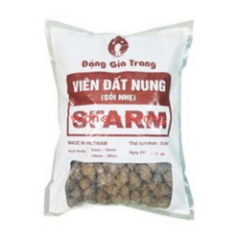 Viên Đất Nung, Sỏi Nhẹ Đặng Sfam Đặng Gia Trang Túi 5dm3, Size từ 8_15mm Trộn Đất, Lót Đáy Chậu,...