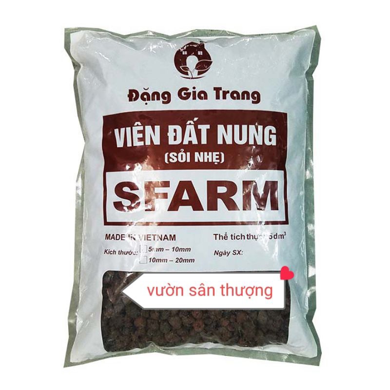 Viên Đất Nung, Sỏi Nhẹ Đặng Sfam Đặng Gia Trang Túi 5dm3, Size từ 8_15mm Trộn Đất, Lót Đáy Chậu,...